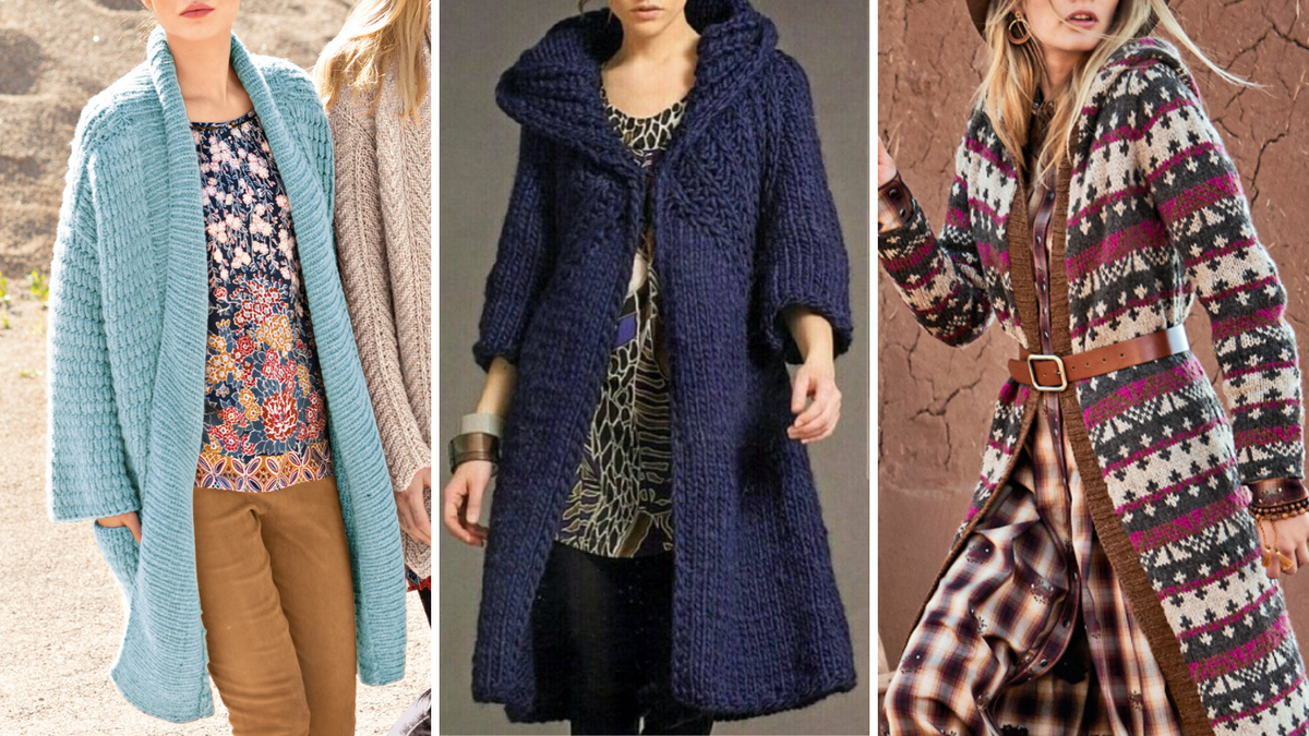 Пальто спицами схемы - вязание пальто для женщин