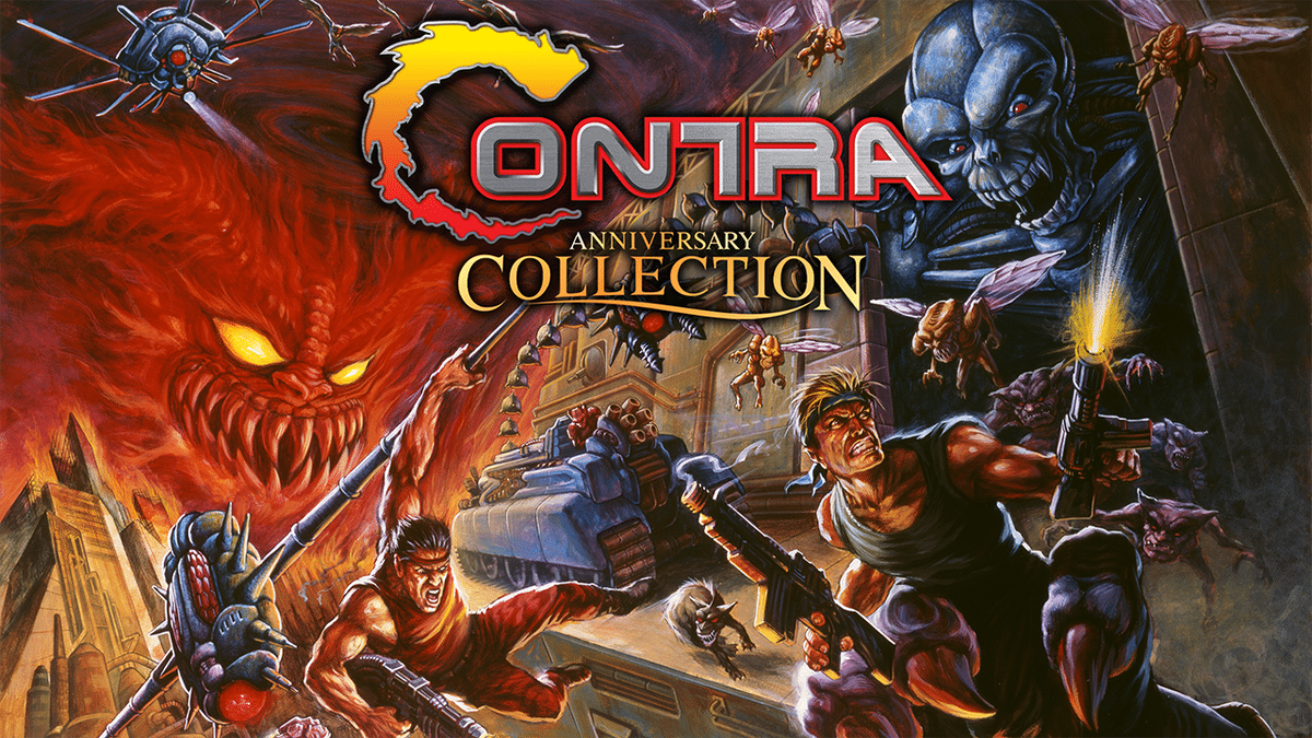 Заставка на коллекцию игры Contra для PS4