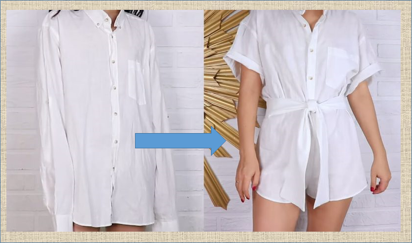 Переделка: женская блузка из мужской рубашки - большая подборка с примерами до и после
