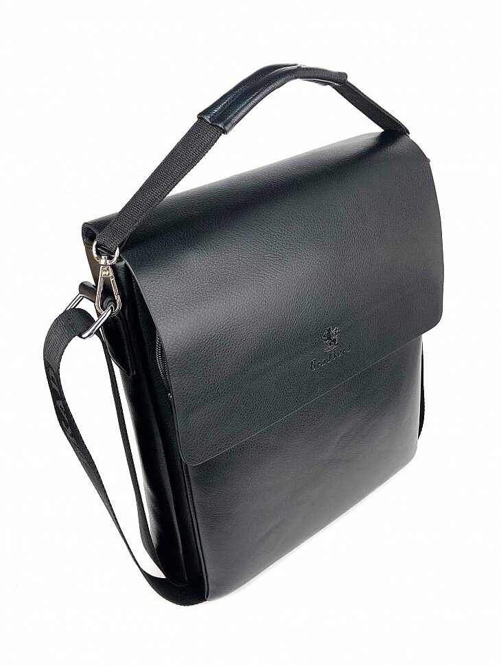Фотография мужской сумки через плечо черного цвета