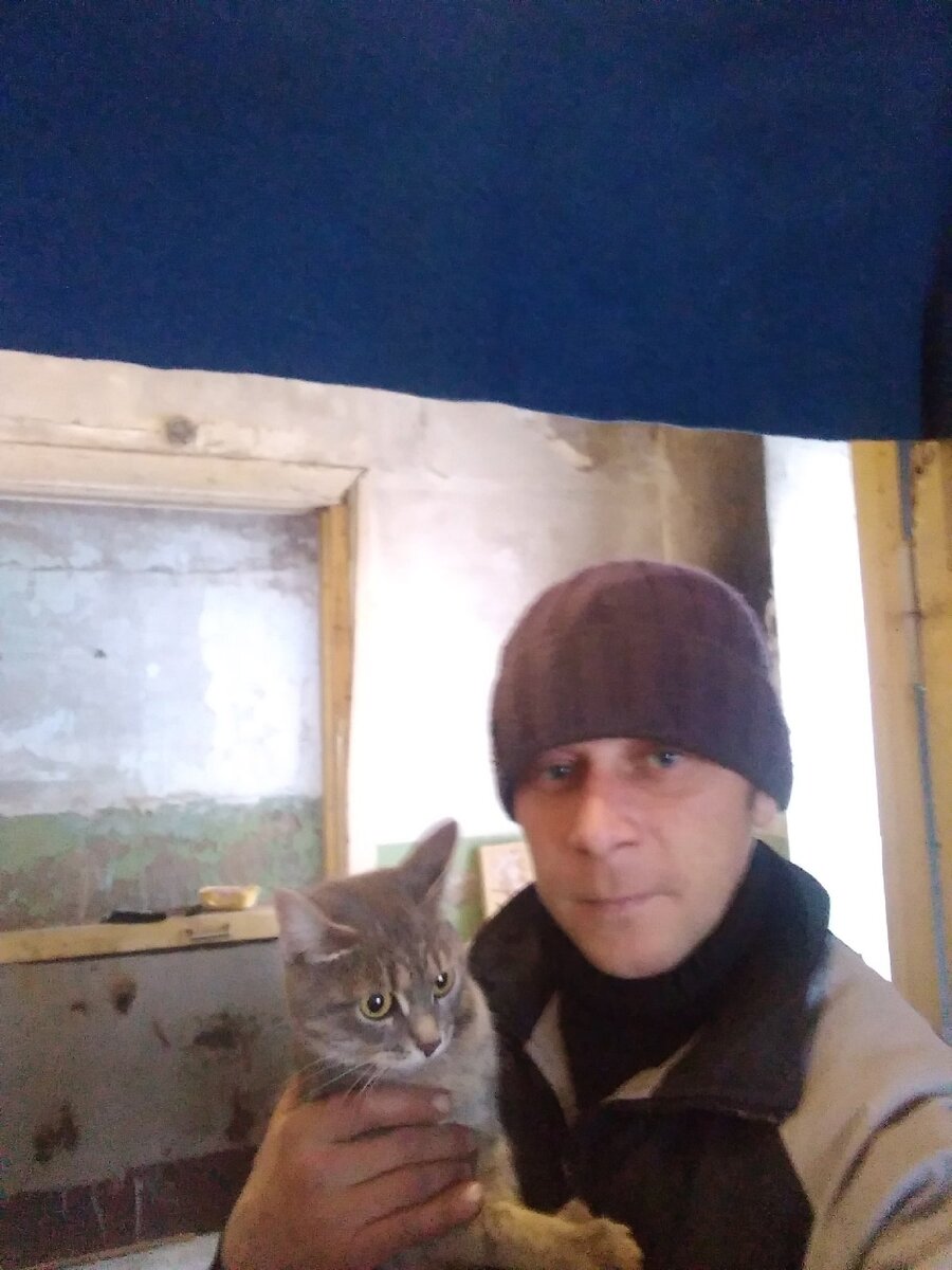 Павел и прекрасная незнакомка. Эта милая киска появилась в приюте и шарилась в пакетах с продуктами, добывая пищу. Павел сначала подумал, что крысы поселились, а оказалось, вот это чудо. Кошечка как внезапно появилась в приюте, так же и внезапно ушла. Наверное соседство с собаками составляет больше дискомфорта, чем урчание в желудке. Очень надеемся, что кошечка пришла с соседних домов из посёлка только ради любопытства.