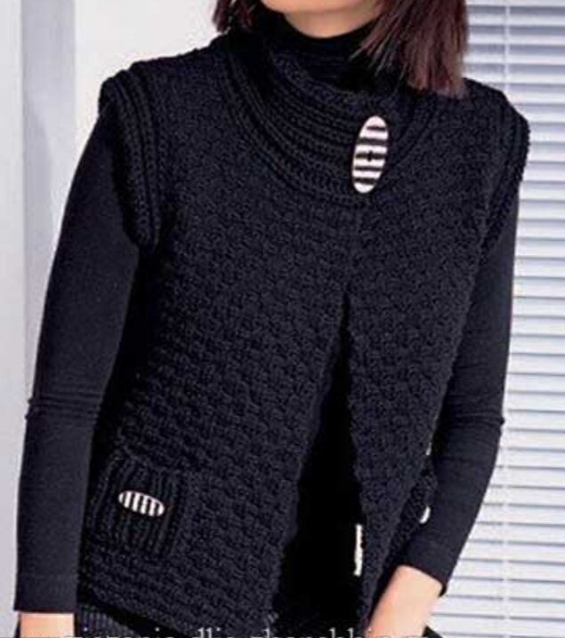 Очень актуальная модель . Для опытных вязальщиц. 