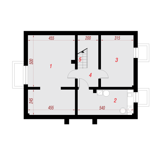 Проект дома 217 м2 с мансардой, террасой и балконом - 103-58