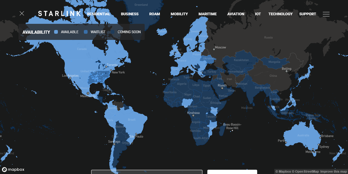 Starlink map 13.08.2023