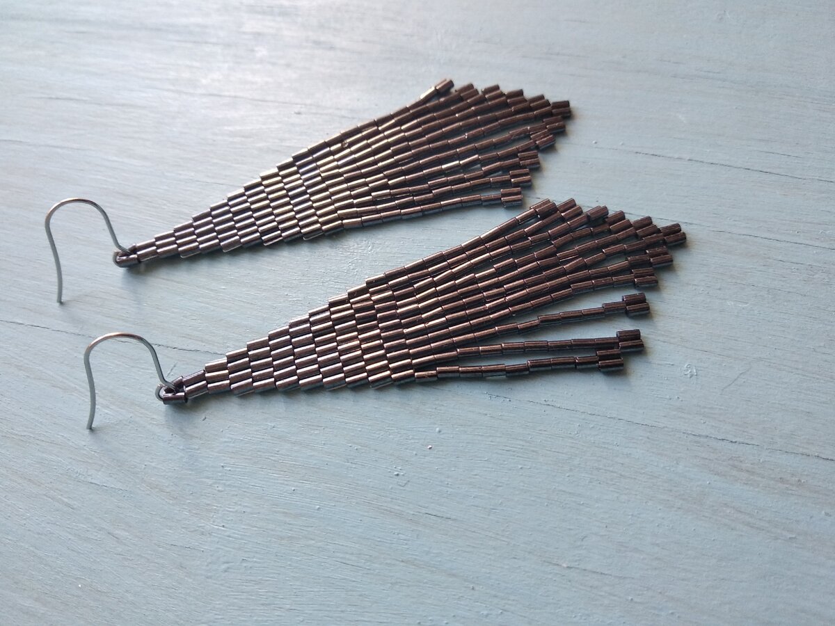 Серьги из японского бисера. 