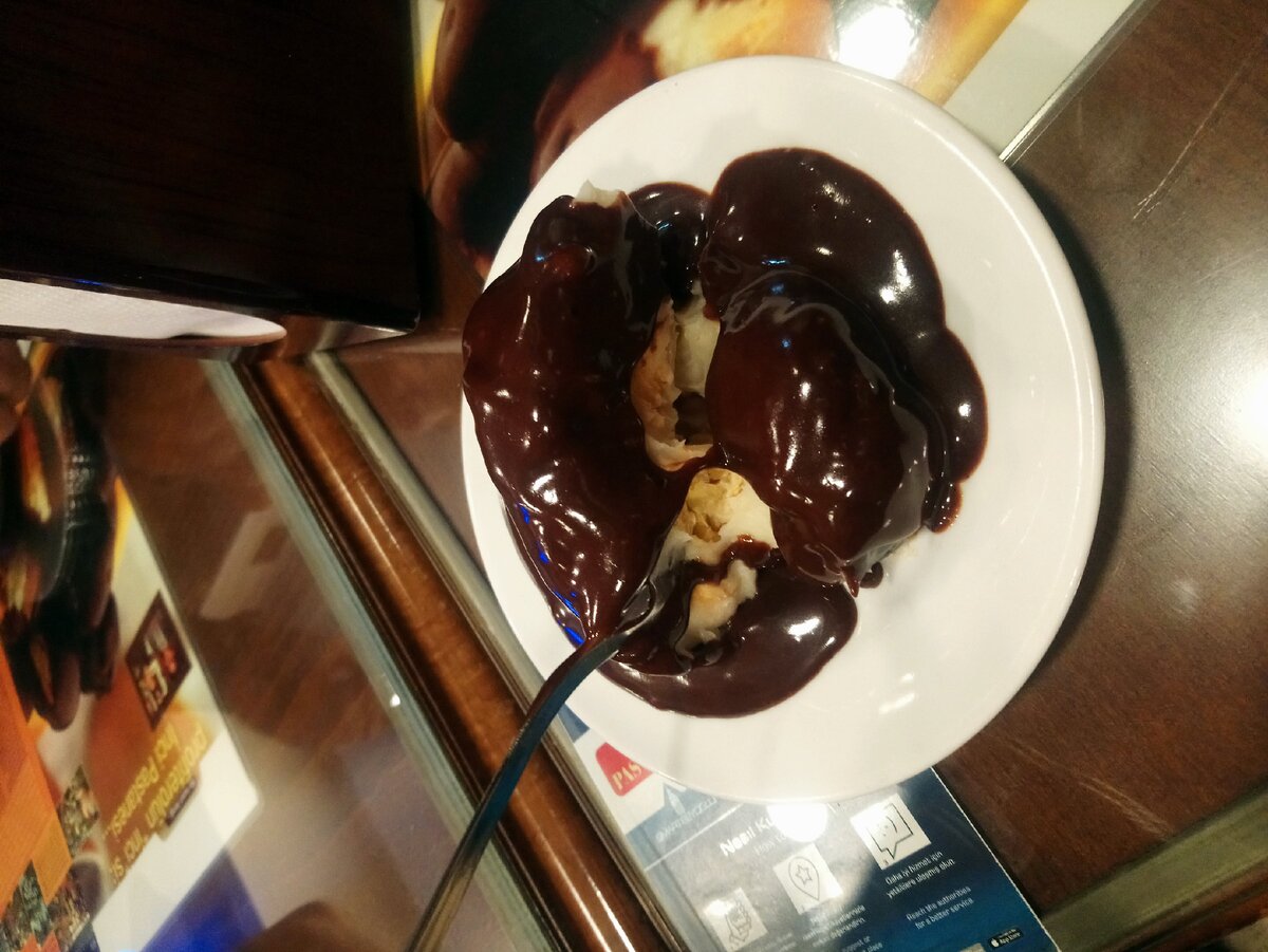 Профитроли в шоколаде. Истикляль, Стамбул, декабрь 2019 г.
