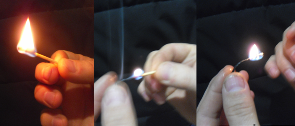 СЖИГАНИЕ СПИЧКИ ПОЛНОСТЬЮ.