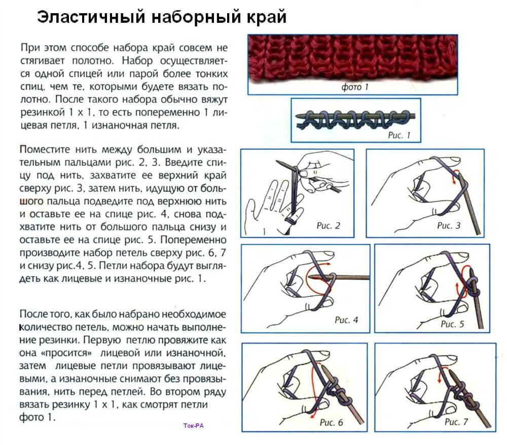 Простой способ набора петель на спицы