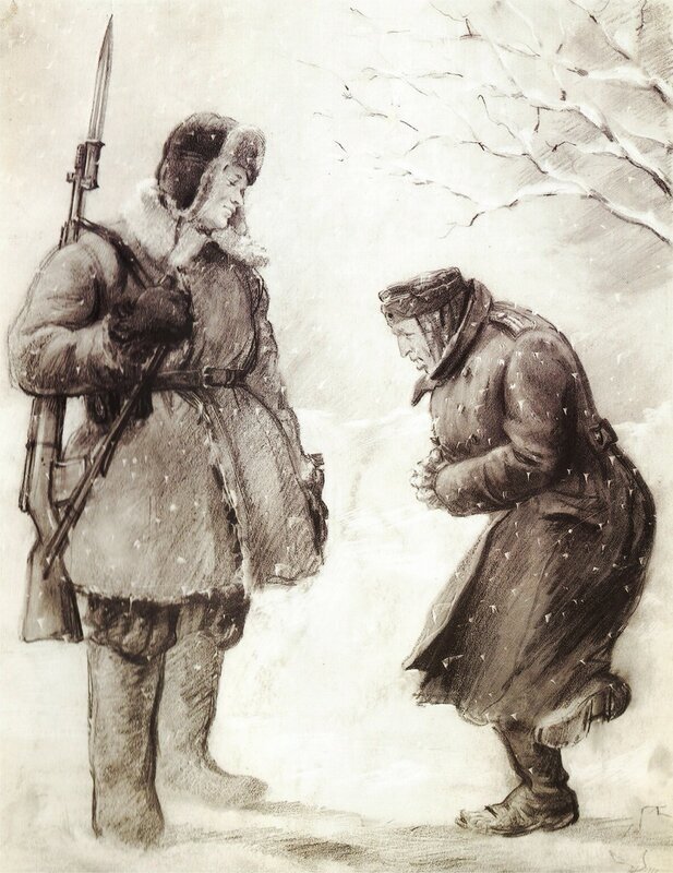 Карикатура военных лет. Взято из Яндекс-коллекции