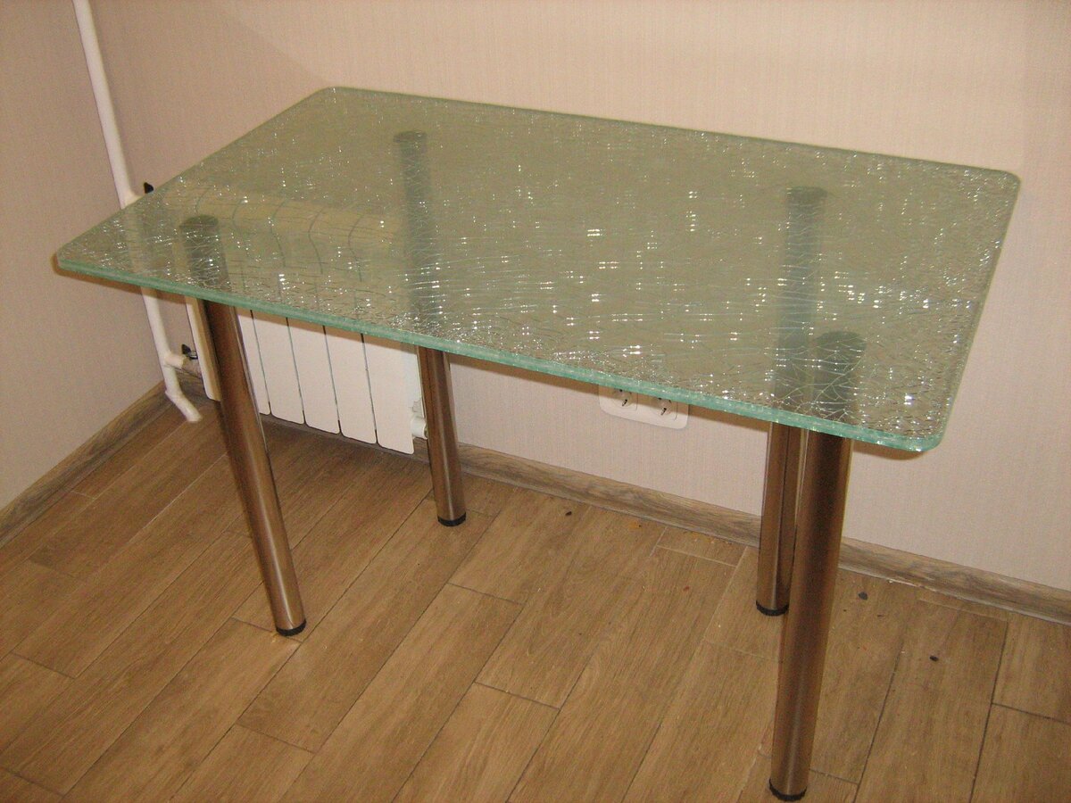 кухонный стол из стекла своими руками