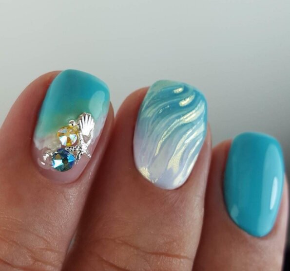 Wave Nails Wave nails, Nail designs, Short nails