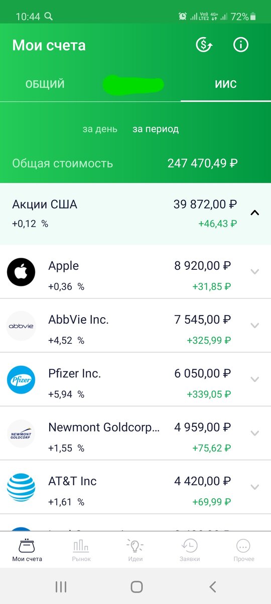 Скрин из личного кабинета сбербанк инвестор