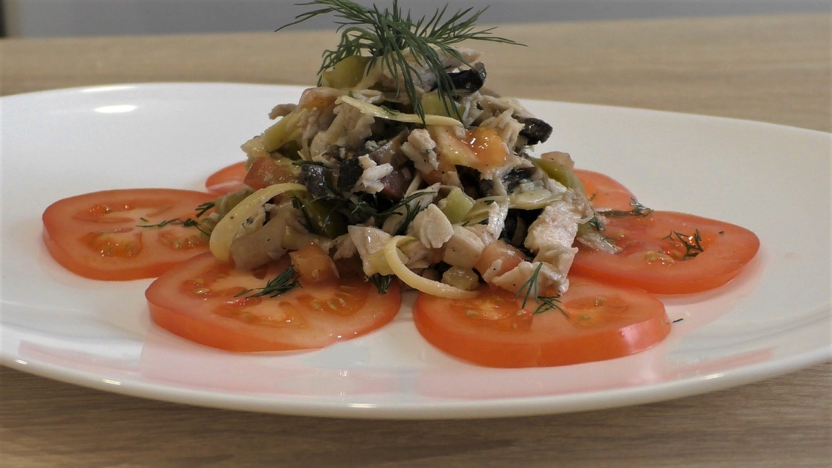 Итальянский салат "Тоска" без майонеза, просто и вкусно