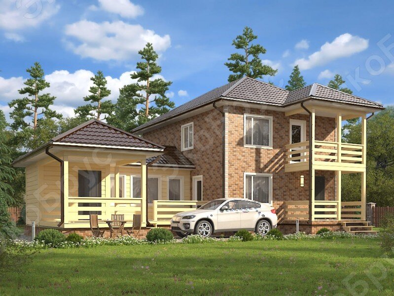 Рисунок 1. Проект каркасного двухэтажного дома Сестрорецк Д-4