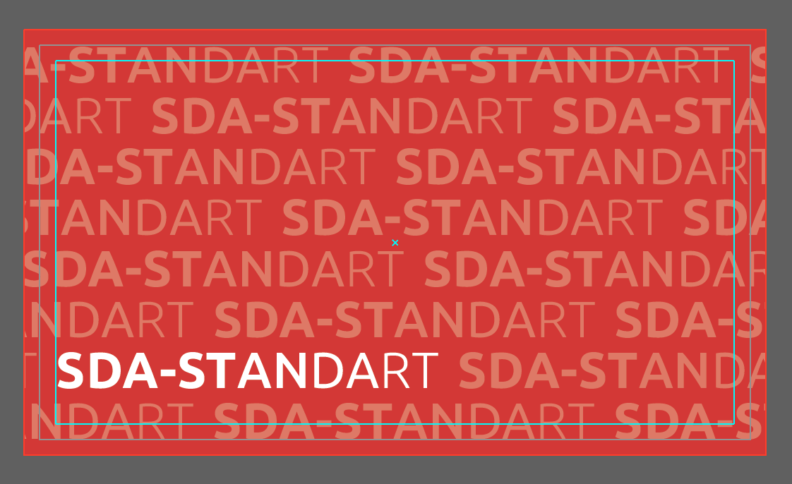 Пример верстки визитки с охранными линиями