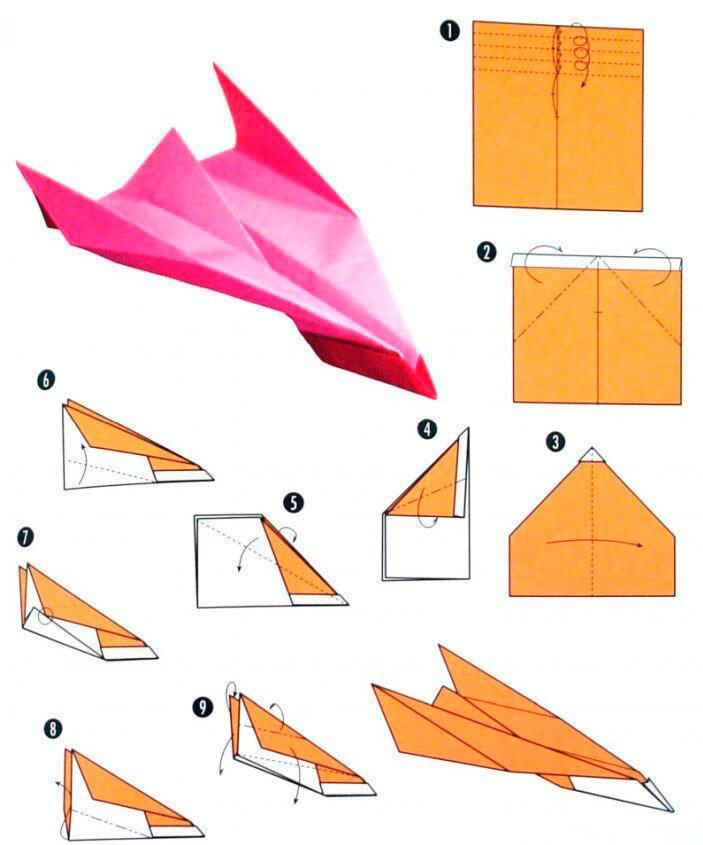 Как сделать самолет (классический) из бумаги | Листочек
