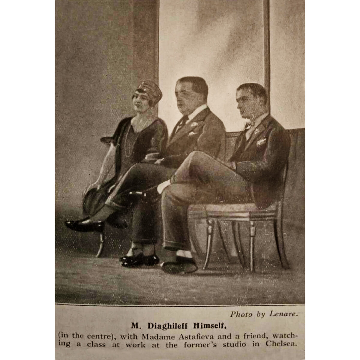 Серафима Астафьева, Сергей Дягилев и Борис Кохно. Середина 1920-х годов
