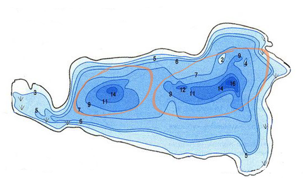 перспективные места выделены красным цветом