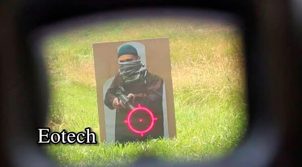 Съемка через прицел Eotech (кадр из открытых источников)