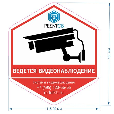 Наклейка информационная Ведется видеонаблюдение. Брендированная