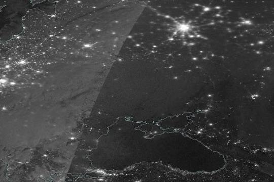    NASA опубликовало спутниковый снимок обесточенной Украины