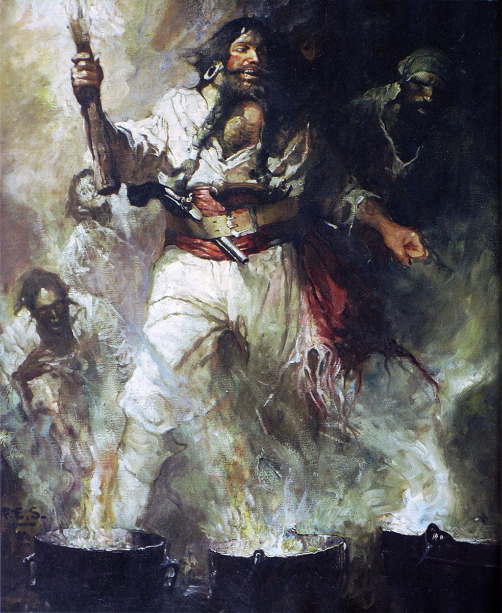 Чёрная Борода в дыму и пламени, Фрэнк Шуновер, 1922