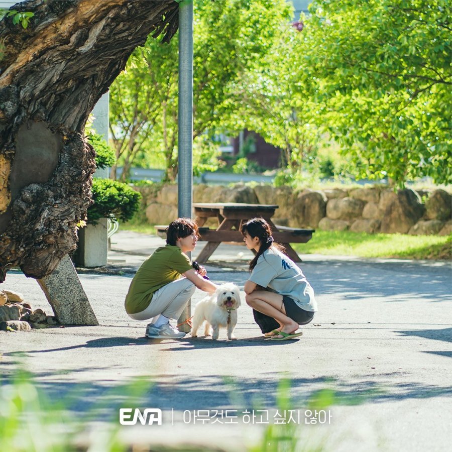 Кадр из дорамы "Я ничего не хочу делать".