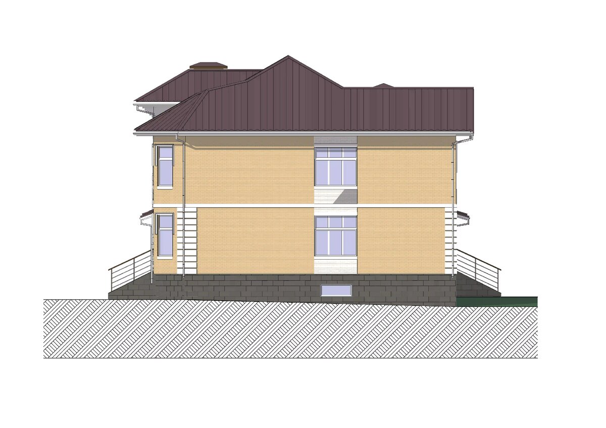 Правый фасад - Проект дома - H-1304