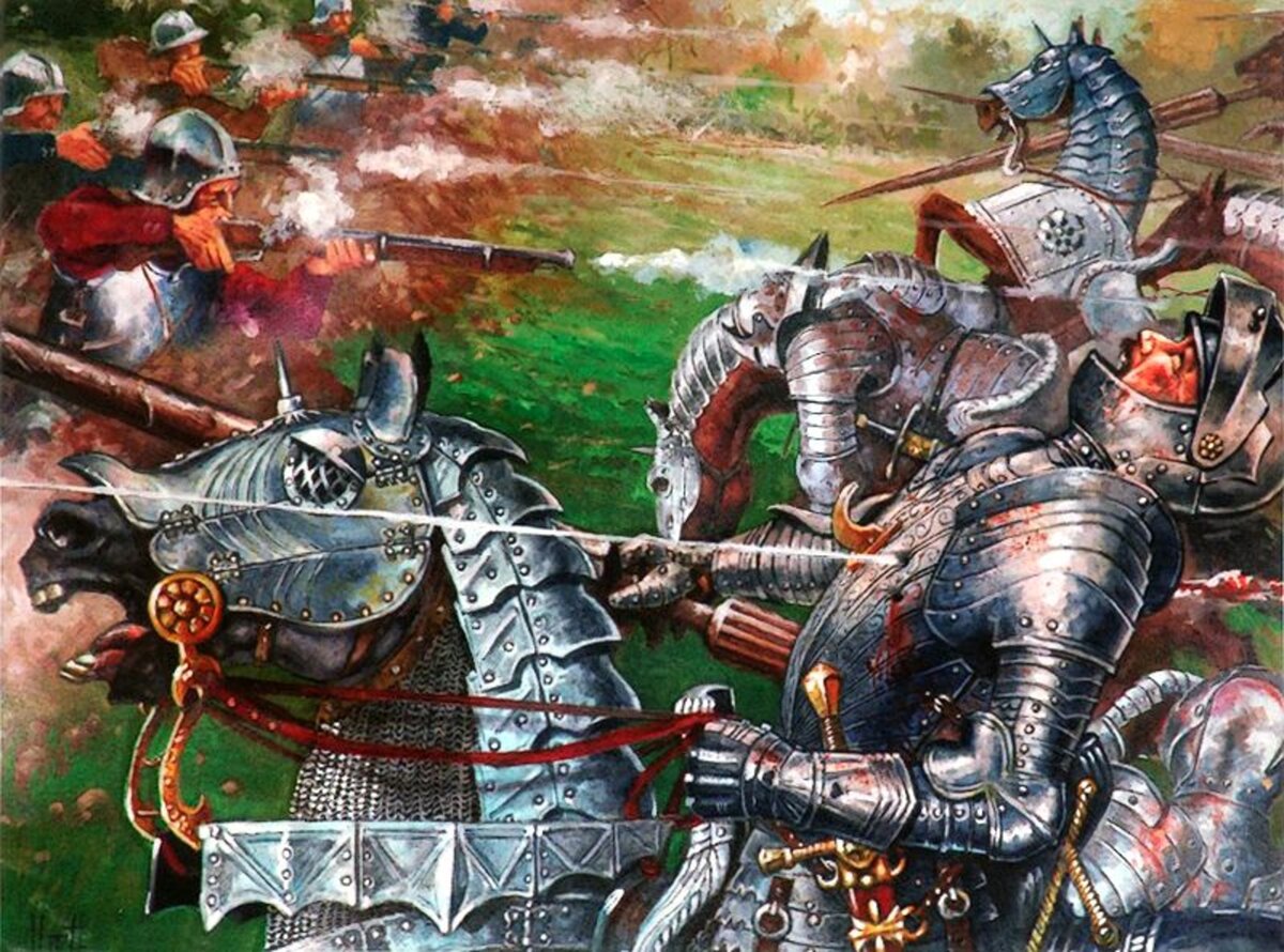 Битва при Чериньоле, 1503 год. Художник: Justo Jimeno