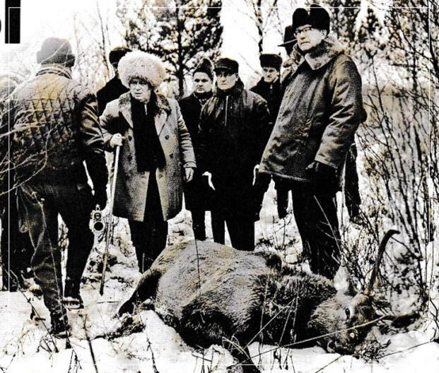Никита Хрущёв на охоте в Завидово. 20 декабря 1963 года 