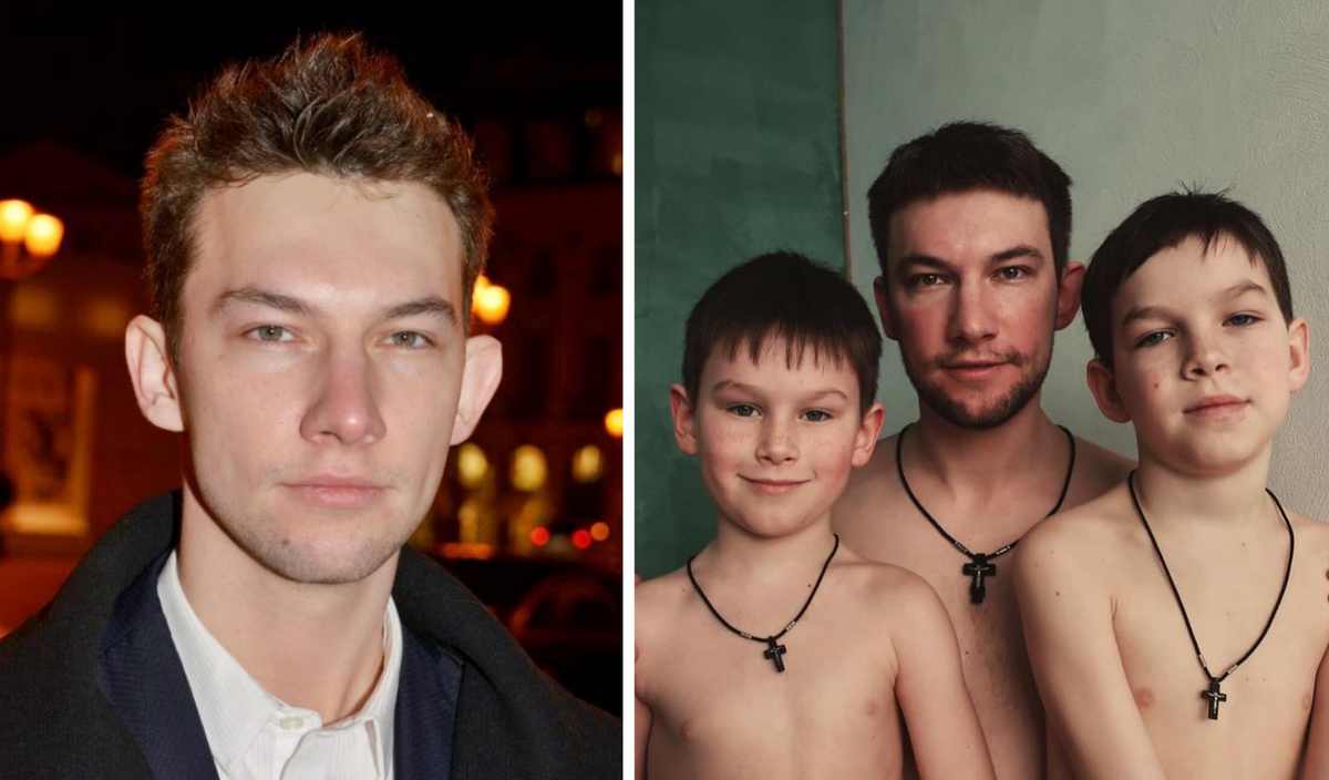 Актер Кирилл Емельянов со своими сыновьями 