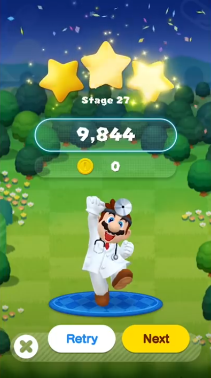 кадр из игры Dr.Mario World (Ios/Android) 2019 год.