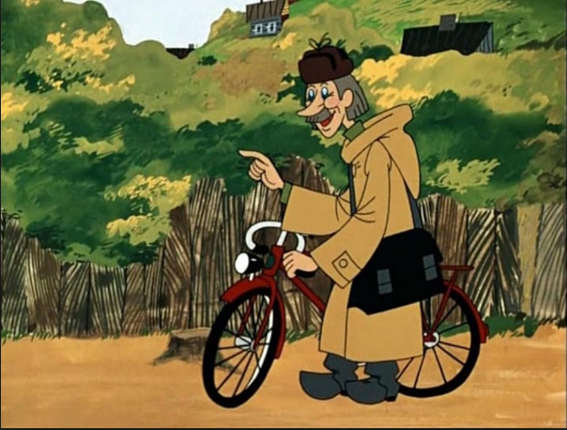 Это я почему раньше такой злой был? это потому что у меня велосипеда не было, а теперь я сразу добреть начну. Кадр из мультфильма "Простоквашино"