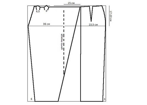 Чертеж юбки с запахом