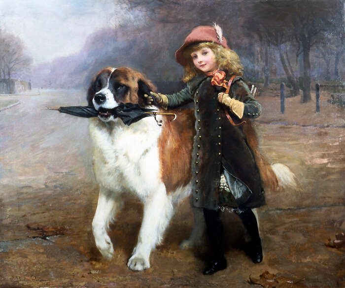 Charles Burton Barber / Чарльз Бертон Барбер, “В школу”, 1883 г.