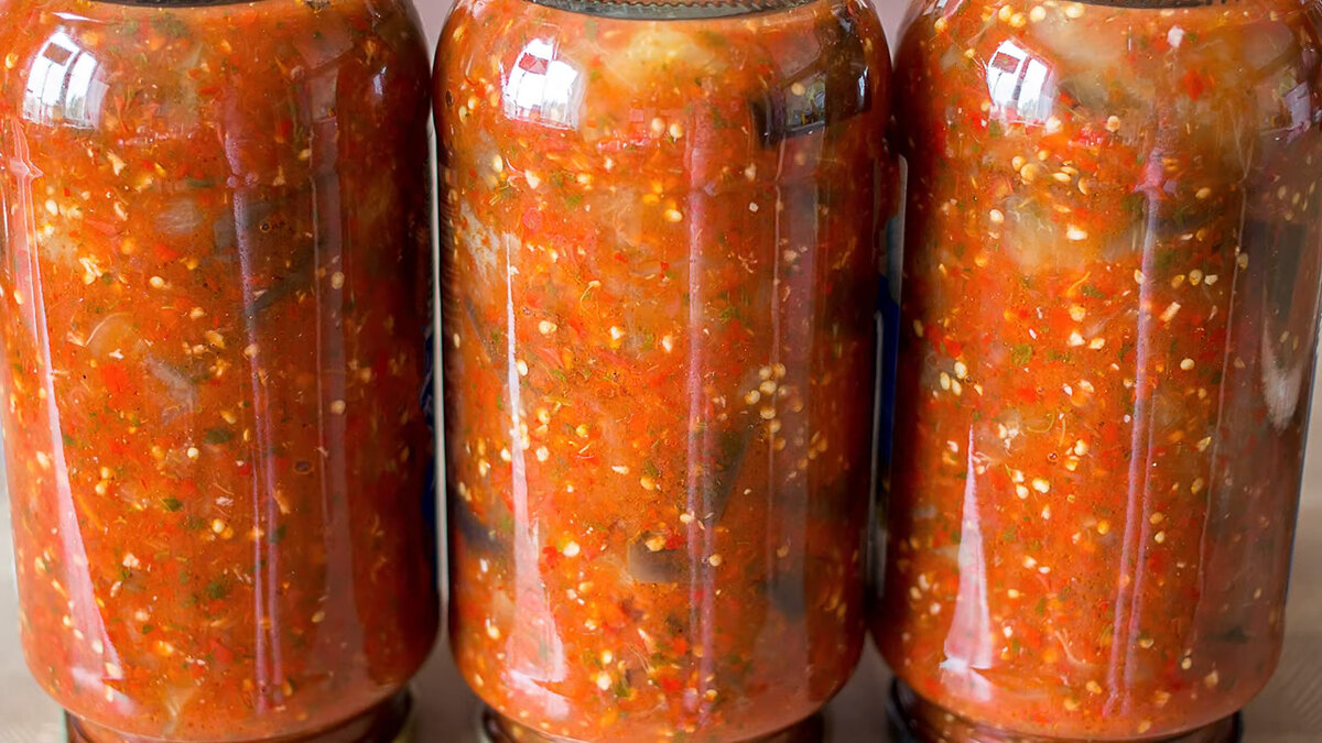 Салат из баклажанов с аджикой