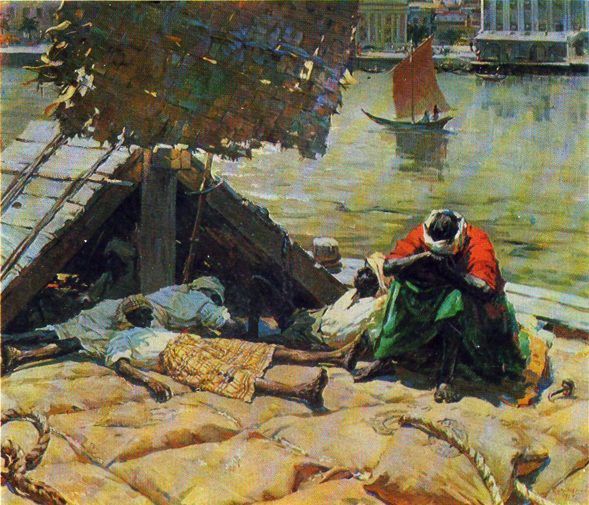 П. С. Сулименко (род. в 1914 г.) Отдых докеров. Рангун. 1957
