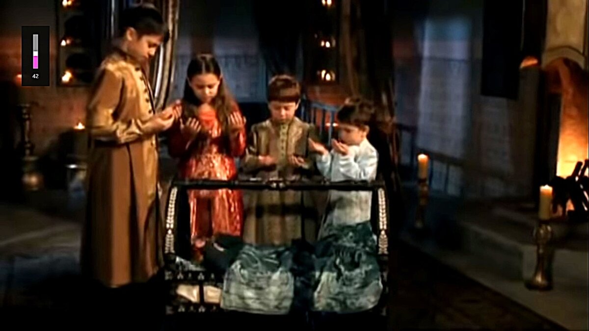 Мехмед, Михримах, Селим и Баязид молятся о здоровье младшего брата Джихангира