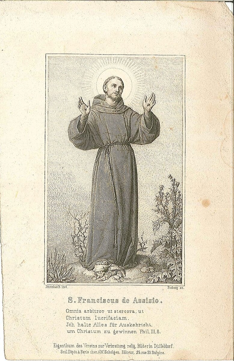 2.  Sint Franciscus. Oude gravure 