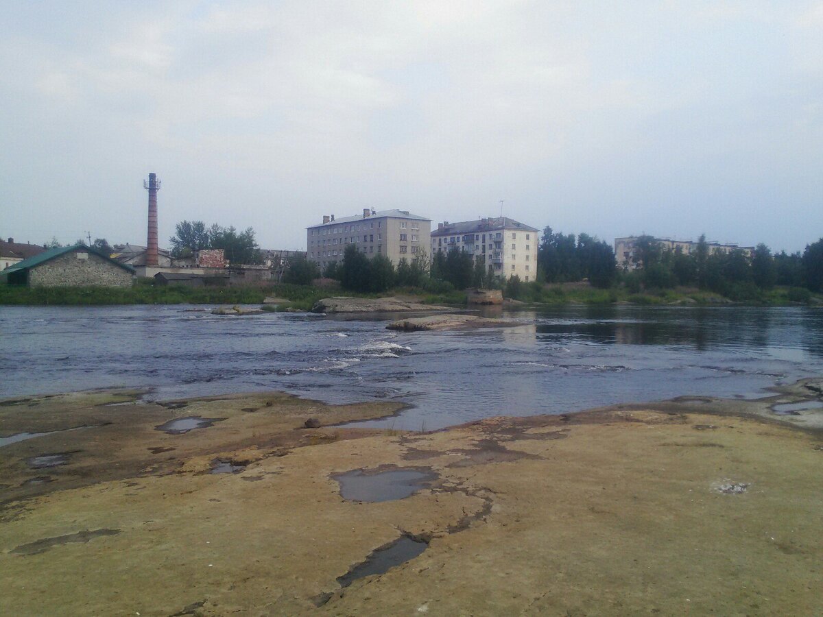 Река Нижний Выг в городе Беломорск
