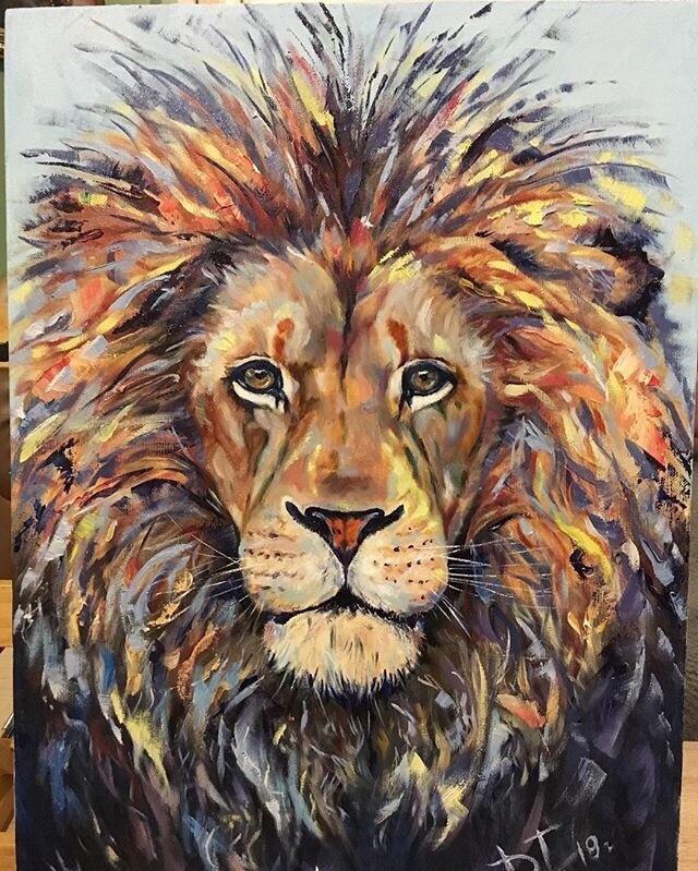 Картина, подаренная свекру, он - лев по гороскопу...