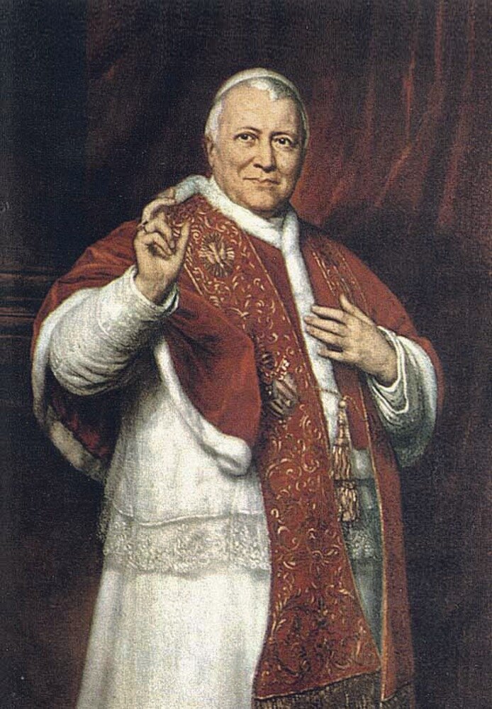 Папа Римский Пий IX. Портрет авторства  Дж. Хили. 1871. 