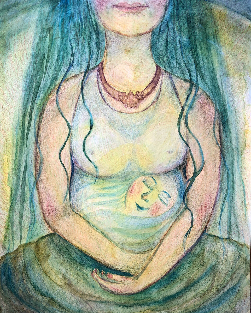 У мамы под сердцем. Фото и рисунок автора