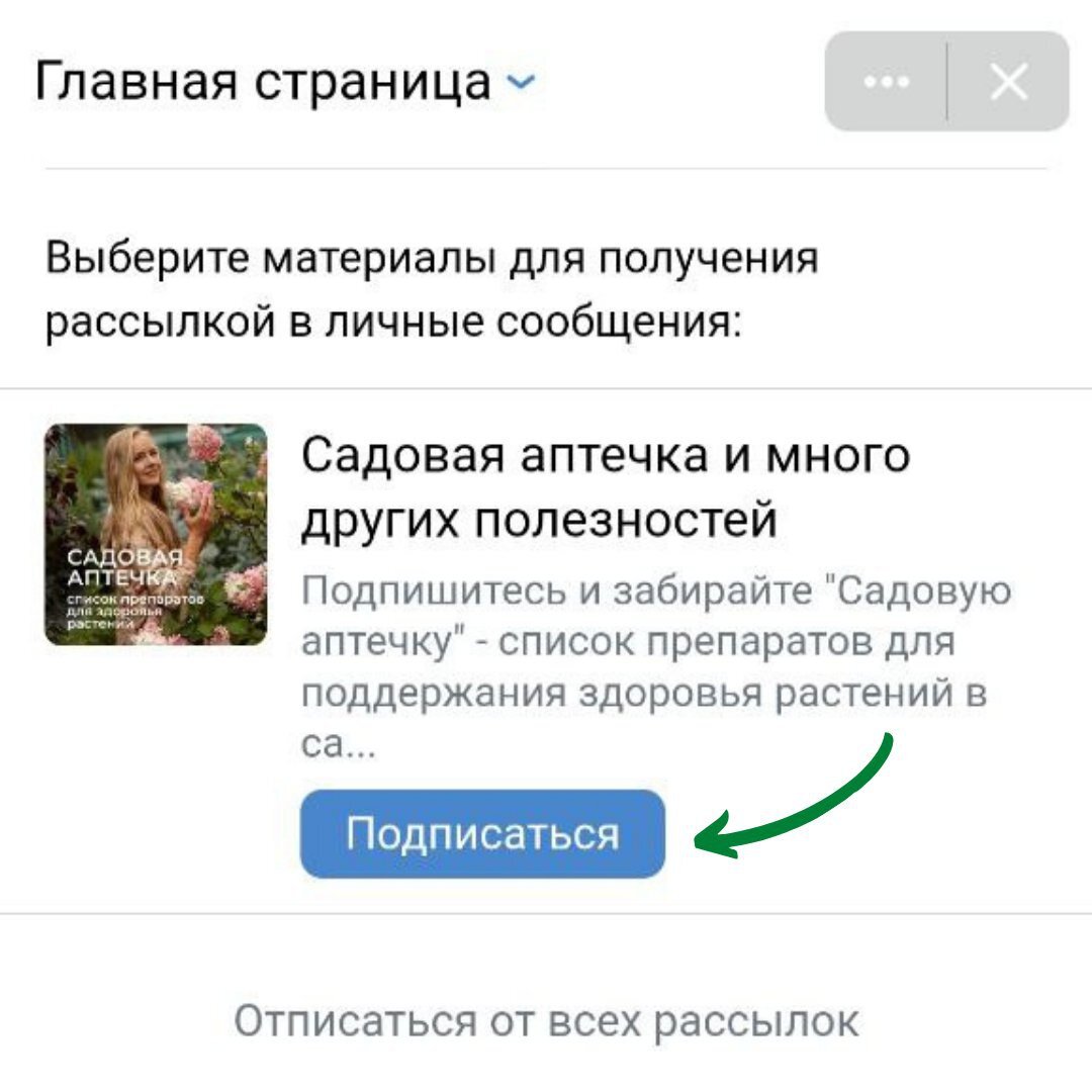 3. Подпишитесь на сообщения от нашей группы