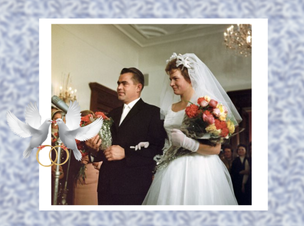 Свадьба Валентины Терешковой и Андрияна Николаева 1963 год