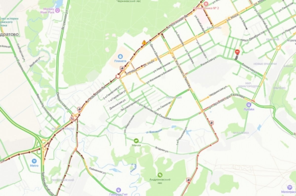    В Перми из-за ДТП на шоссе Космонавтов образовались 8-балльные пробки