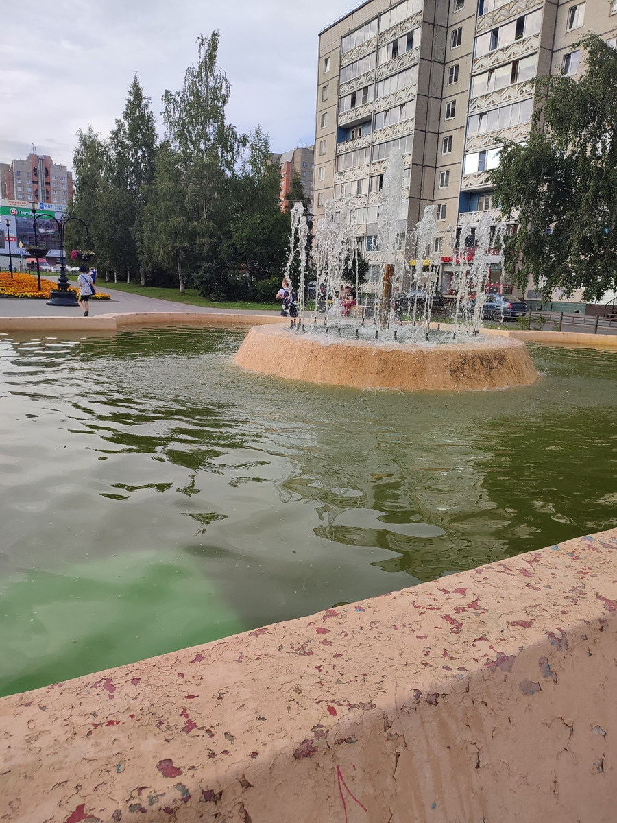    Фонтан в Петрозаводске стал неприятно пахнуть и покрылся зеленью сообщество во ВКонтакте "Петрозаводск Live"