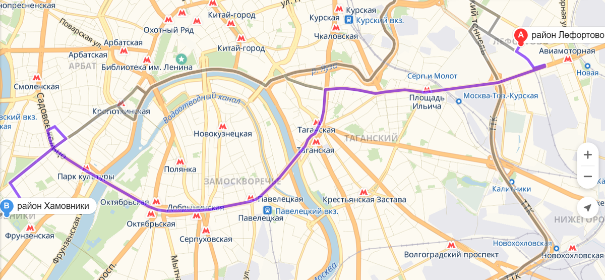 Карта метро хамовники