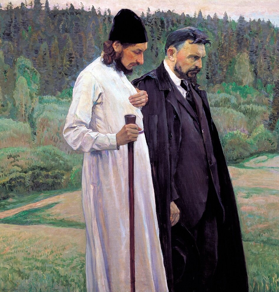Михаил Нестеров "Философы". Изображены П. Флоренский и С. Булгаков