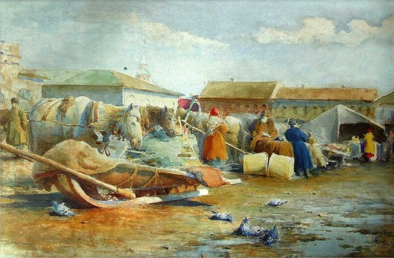 "Базарный день в Можайске", 1913